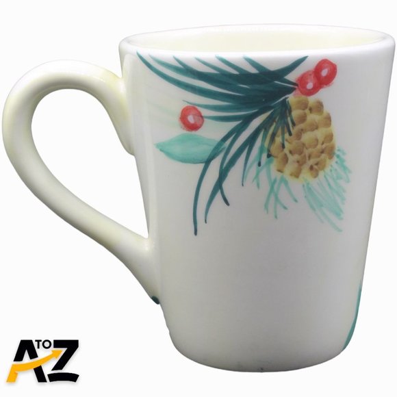 Set of 4 Pfaltzgraff Hand Painted Holiday Market Coffee Mugs Dishwasher & Microw - Picture 12 of 14